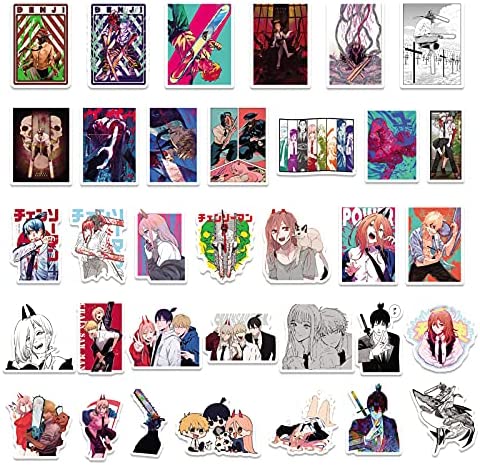 LYNE Chainsaw Man Stickers 103PCS Trendy Japanese Anime Art Work for Water Botter Luggage Keyboard Computer Suitcase Manga Accessories
