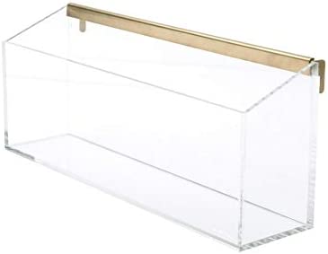 russell+hazel Acrylic Wall Valet, Clear with Gold-Toned Hardware, 12.375? x 3.5? x 5.125?
