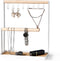Jewelry Holder Stand, 3-Tier Necklace Hanging Wooden Ring Organizer Earring Tray, 8 Hooks Storage Necklaces, Bracelets, Rings and Watches on Desk Tabletop, White