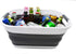 SAMMART 17.5L (4.6 Gallon) Small Collapsible/Foldable/Pop Up/Portable Washing Tub, Water Capacity 13.5L/3.5 Gallon (1, White/Grey)
