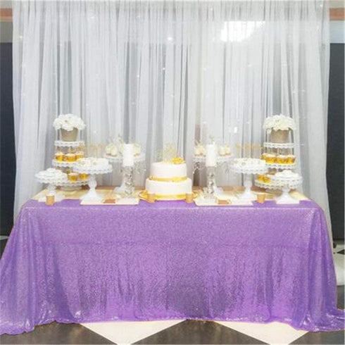 B-COOL Lavender Sequin Tablecloth Lilac Wedding Party Sequin Tablecloth Classy and Elegant Tablecloth for Romantic Event or Banquet 60x102 Inch