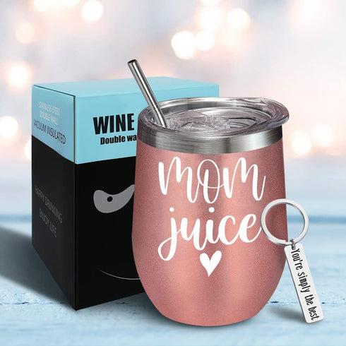 Gifts for Moms for Wife Friends Women Mom Juice Sippy Cup Mom Life Tumbler Mom To Be New Mom Gifts Wine Cup Christmas Birthday Mothers Day Gifts for Mom from Daughter Son Husband Mom Present Keychain