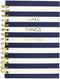 Graphique Hardbound Spiral Journal | Make Things Happen Navy Stripe Design | Premium Paper | Notebook | Diary | Lists | Record Month and Date | Great Gift | 160 Ruled Pages | 6.25” x 8.25”