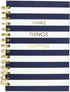 Graphique Hardbound Spiral Journal | Make Things Happen Navy Stripe Design | Premium Paper | Notebook | Diary | Lists | Record Month and Date | Great Gift | 160 Ruled Pages | 6.25” x 8.25”