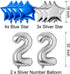 22nd Birthday Decorations for Men Women Boy Girl,Blue Black Birthday Party Supplies with 22 Silver Number Balloon Happy Birthday Banner for 22nd and 2nd Birthday Party