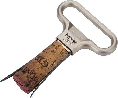 Monopol Westmark Germany Steel Two-Prong Cork Puller with Cover (Silver Satin)
