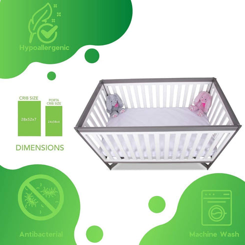 Guardmax Portable Crib Mattress Protector Zippered Encasement Cover - Zippered Proof Waterproof, Healthy and Noiseless, Mini Baby Porta Crib Size (24 x 38)