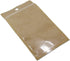 100Pcs Clear Brown Kraft Paper Plastic for Zip Reclosable Bag Lock Flat Heat Sealable Smell Proof Packaging Bags Zipper Lock Coffee Plastic Bags (10x18cm (3.9x7.1 inch))