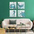 Blue Wall Art Kids Room Decor Whale Seahorse Turtle Crab Pictures Canvas Prints For Home Bedroom Bathroom Decoration Boho Ocean Beach Theme Navy Sea Animals Turquoise Paintings Artwork Children Gift 4 Panels