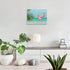 Purple Verbena Art Flamingo in Water Pictures Canvas Print Art Sea Ocean Pink Animals Painting Artwork Home Wall Art Decor for Living Room Bedroom Bathroom Walls Decoration,12x16 inches Picture Frame