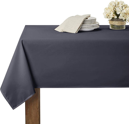 RYB HOME Grey Table Cloth - Rectangle Spill-Proof and Water Resistance Fabric Tablecloth Holiday Table Cover for Kitchen Dining Buffet Reception, 60 x 90, Grey