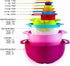 16-Pieces Plastic Mixing Bowls Set,WKTFOBM Nesting Plastic Mixing Bowl Set with Handles for Saving Space Storage,Colorful Serving Bowls and Measuring Cups Set for Kitchen Cooking & Baking