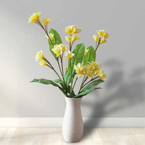 LIUCOGXI 37 inch Artificial Plumeria Frangipani Flower Bouquet with Long Stem for Home Party Bridal Wedding Bouquet Floor Flower Decoration