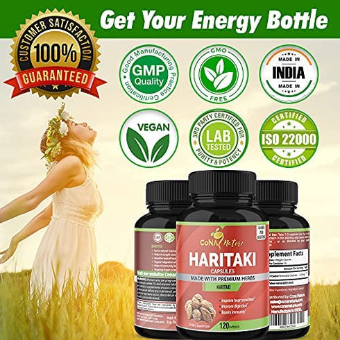 Organic India Haritaki Capsules 2250MG, Detoxification & Rejuvenation, Improving Digestion, Maintains Regularity, Internal Cleansing | Non-GMO Vegan Gluten-Free Herbs and Supplements, 120 Caps