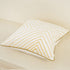 Avigers 20 x 20 Inch White Gold Striped Geometric Lines Embroidery Velvet Cushion Case Luxury Modern Throw Pillow Cover Decorative Pillow for Couch Living Room Bedroom Car 50 x 50cm