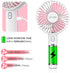 OCUBE Handheld Fan, Mini Hand Held Fan with 7 Color LED Light Base, 2000mAh Battery Operated USB Rechargeable Desk Fan, 3 Speeds Electric Portable Personal Cooling Fan for Home Office Travel (Pink)