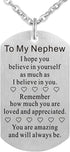 FALOGIJE To My Nephew Dog Tag Necklace from Aunt Uncle Best Birthday Keychain Gifts