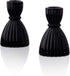 Black Candlestick Holder Set - Glass Taper Candle Holders, Glossy Black Finish, 3.5 Inch Height, Fits Standard 3/4 Inch Tapered Candles, Modern Kitchen Decor, Wedding Centerpiece - Pack of 2