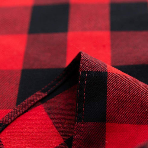 YAD 55 Inch Buffalo Plaid Round Tablecloth Checkered Round Table Cover for Christmas Decor Wedding Kitchen Dinning Room Party Home Picnic (Red and Black, Round 55") (RED)
