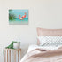 Purple Verbena Art Flamingo in Water Pictures Canvas Print Art Sea Ocean Pink Animals Painting Artwork Home Wall Art Decor for Living Room Bedroom Bathroom Walls Decoration,12x16 inches Picture Frame