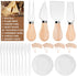 Bamboo Cheese Board with 4 Stainless Steel Knives and 8 Dessert Forks, 2 Seasoning Bowls, 20 Toothpicks Flags, Charcuterie Platter & Serving Tray for Wine, Biscuits, Salty Cheese and MeatBullet Points
