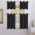 Aquazolax Kitchen Blackout Window Treatment Valances - Thermal Insulated Home Decor Grommet Top Blackout Tier Nursery Curtains for Bedroom, 42W by 24L Inches, Black, 2 Panels