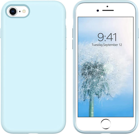 YINLAI iPhone SE 2022 Case 5G,iPhone SE 2020 Case,iPhone 8 Case iPhone 7 Case Slim Liquid Silicone Non Slip Shockproof Cover Soft Bumper Protective Phone Case for iPhone SE 3rd/SE 2nd Gen/8/7,Fog Blue