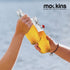 Mockins Set of 6 | 8.5 Oz. Glass Bottle Set with Swing Top Stoppers and Includes Bottle Brush , Funnel and Gold Glass Marker | Clear Glass Water Bottle