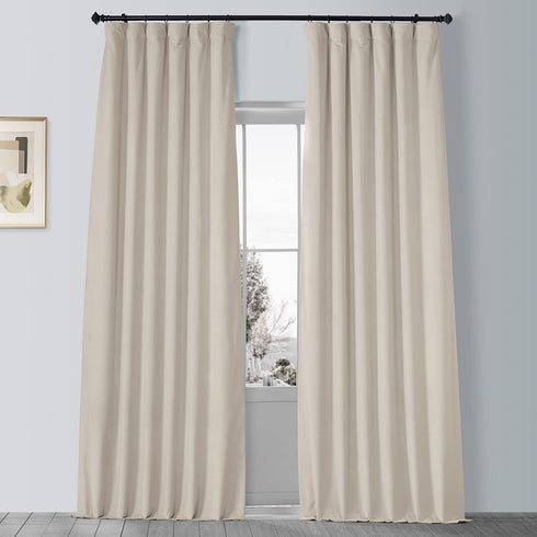 HPD Half Price Drapes VPCH-P Signature Blackout Velvet Curtain (1 Panel), 50 in x 84 in, Neutral Ground