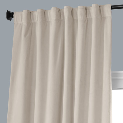 HPD Half Price Drapes VPCH-P Signature Blackout Velvet Curtain (1 Panel), 50 in x 84 in, Neutral Ground