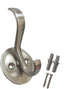 QCAA Zinc Diecast Coat Hook, Satin Nickel, 5 Pack