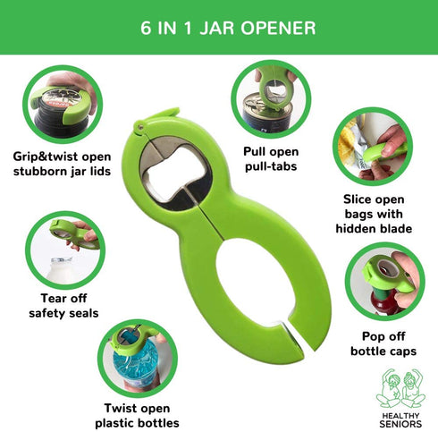 Healthy Seniors Jar Opener Set - The Jar Opener For Seniors With Arthritis, Weak Or Rheumatoid Hands