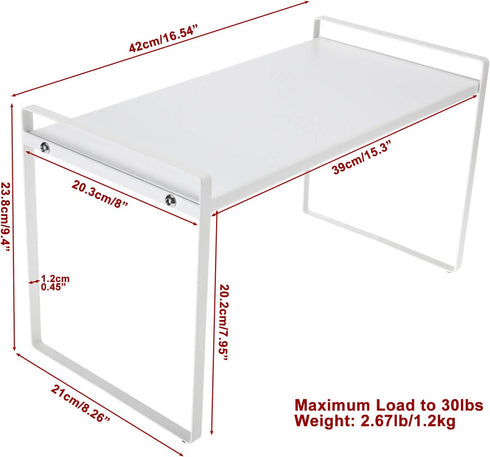HighFree 16 inch Metal Kitchen Cabinet Countertop Organizer Rack, Counter Spice Organizer Rack, Cupboard Stand Pantry Shelf, RV Space Saving Shelf (L16" X W8" X H9.4")