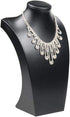 Black PU Leather Jewelry Necklace Stand Pendants Display Bust Choker Holder Jewellery Rack Show 3 Options Model (Hight 30cm)