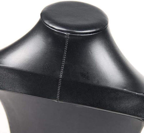 Black PU Leather Jewelry Necklace Stand Pendants Display Bust Choker Holder Jewellery Rack Show 3 Options Model (Hight 30cm)
