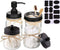 Aebor Mason Jar Bathroom Accessories Set(4 Pcs)-Foaming Soap Dispenser &2 Cotton Swab Holder Set &Toothbrush Holder(Black)