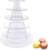 Round Macaron Tower Stand, 6 Tiers Cupcake Holder Stand Cake Display Rack Adjustable Tiers for Wedding Birthday Party Decor