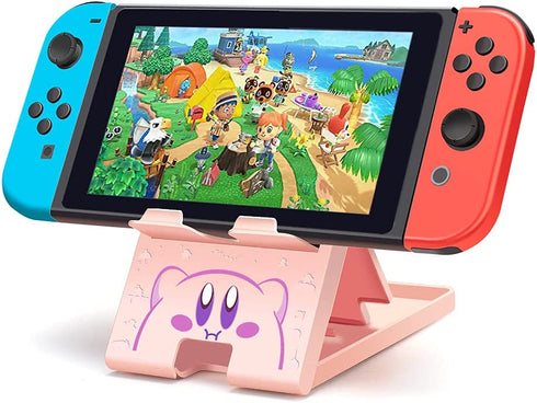 FXICAI Busjoy Stand for Nintendo Switch, Steam Deck, Switch OLED, Switch Lite, Cute Kawaii Angle Adjustable Holder, Portable Foldable Non-Slip Bracket-Pink