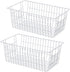 SANNO Large Wire Freezer Storage Baskets,Farmhouse Metal Wire Basket Freezer Storage Organizer Wire Storage Basket for Kitchen Pantry Organizer Bins,14"x11"x6"