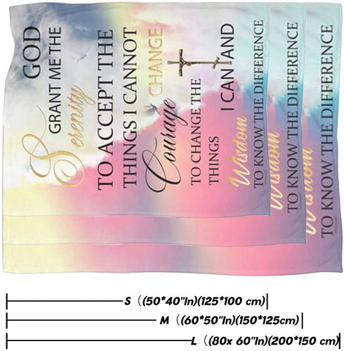 Inspirational Christian Blanket Healing Prayers Thoughts Religious Fleece Soft Inspiration Throw 50X40 Inches Perfect Caring Gifts Women & Men