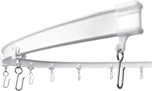 KXLife Flexible Bendable Ceiling Curtain Track, Curved Ceiling Track for Curtains, Room Divider Ceiling Track System (8 ft)