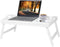 Breakfast Tray Table with Folding Legs Serving Tray Bamboo Dinner Trays for Platter Laptop Desk Bed Table Kitchen Serving Tray Snack Trays Large Size(Milky White)