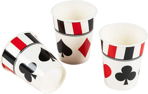 Casino Party Bundle, Includes Plates, Napkins, Cups, and Cutlery (24 Guests,144 Pieces)