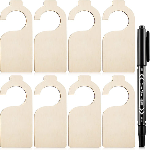 Blank Clothing Rack Divider Wooden Closet Size Divider Baby Closet Blank Organizers Hanger separators Hanging Closet Dividers with Marker Pen for Home Nursery Baby Clothes (15 Pieces)