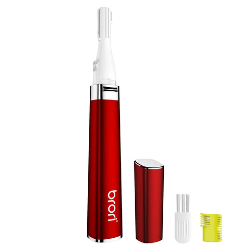 Eyebrow Trimmer, Electric Precision Eyebrow Razor for Women Portable Facial Hair Remover with Comb Eyebrow Epilator LED Light No Pulling Sensation Painless for Face Chin Lips Neck Bikini-line Armpit