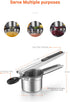 WILLIZTER Potato Ricer, Stainless Steel Potato Ricer Fruit and Vegetables Masher Food Ricer Large Capacity with 3 Interchangeable Discs & Inner Cup
