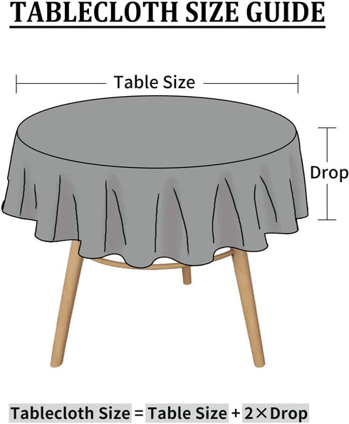 smiry Waterproof Vinyl Tablecloth, Round Heavy Duty Table Cloth, Wipeable Table Cover for Kitchen and Dining Room (Beige, 60" Round)