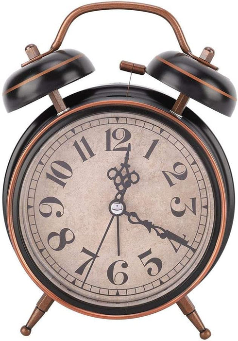 Christmas Carnival Boquite Old Fashioned Alarm Clock, Retro Mechanical Alarm Clock, Old Alarm Clock Traditional Alarm Clock with Night Light (Black)