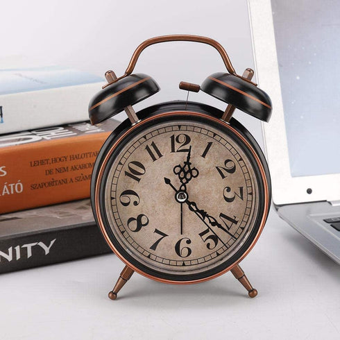 Christmas Carnival Boquite Old Fashioned Alarm Clock, Retro Mechanical Alarm Clock, Old Alarm Clock Traditional Alarm Clock with Night Light (Black)
