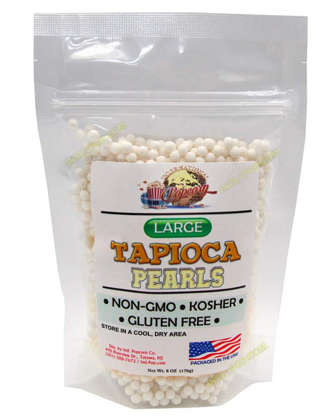 Large Pearl Tapioca • 100% Tapioca • 100% Natural • Make Your own Tapioca Pudding / Boba Bubble Tea • ? Vegan ? Kosher Sourced • Sugar Free • NON-GMO • Gluten-free!